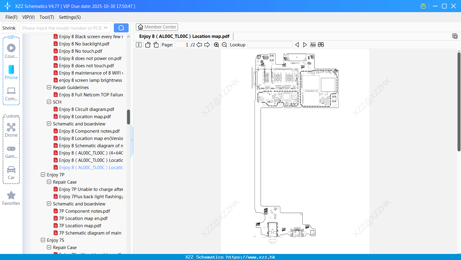 Huawei Enjoy 8（AL00C_TL00C）Location Map